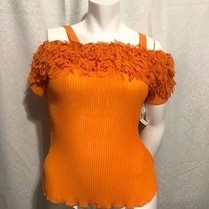Kaelyn Max Cold Shoulder Accordion Fringe Top